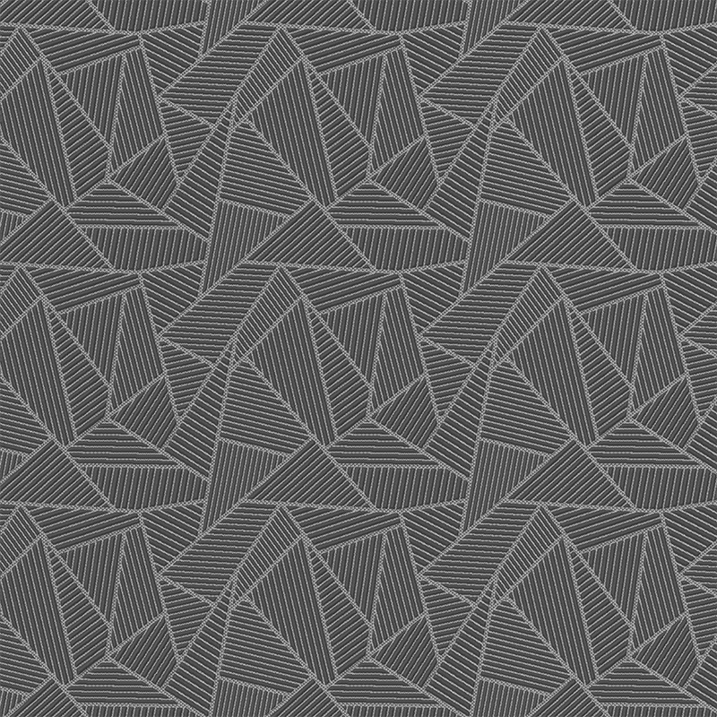 Black and grey geometric knitted fabric
