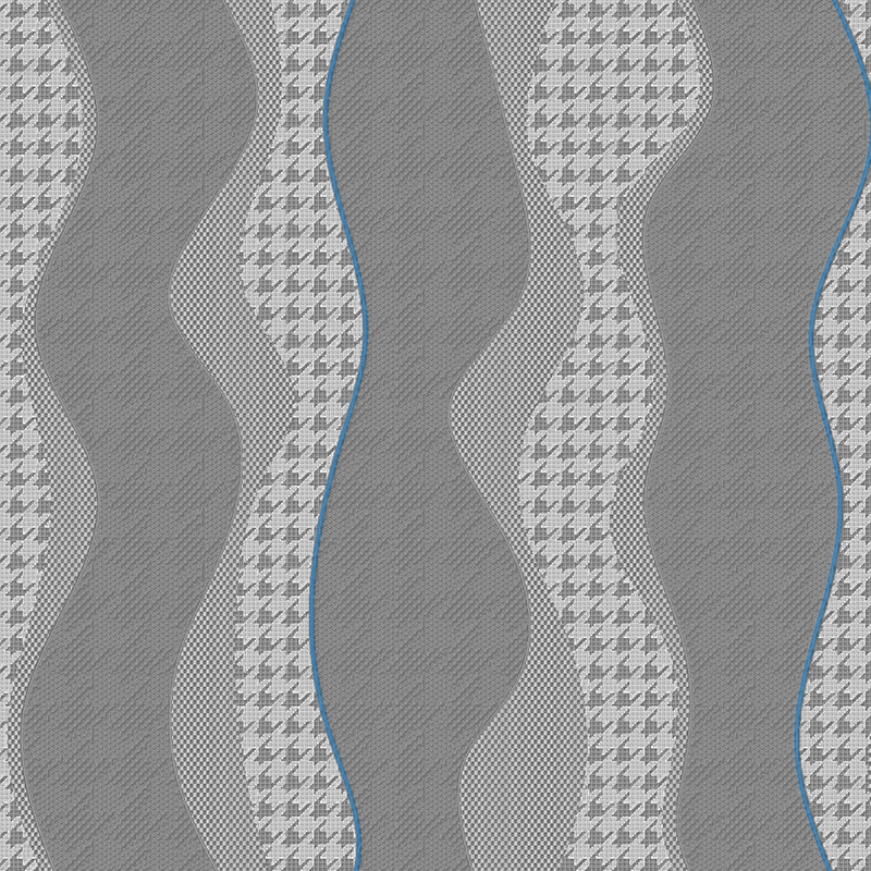 Double jacquard knitted fabric in blue